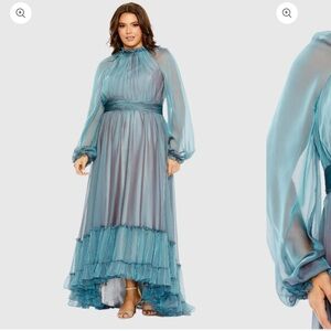 Mac Duggal Teal Maxi Dress